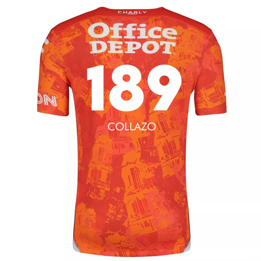 Danxen Enfant Maillot David Collazo #189 Orange White Tenues Extérieur 2024/25 T-Shirt