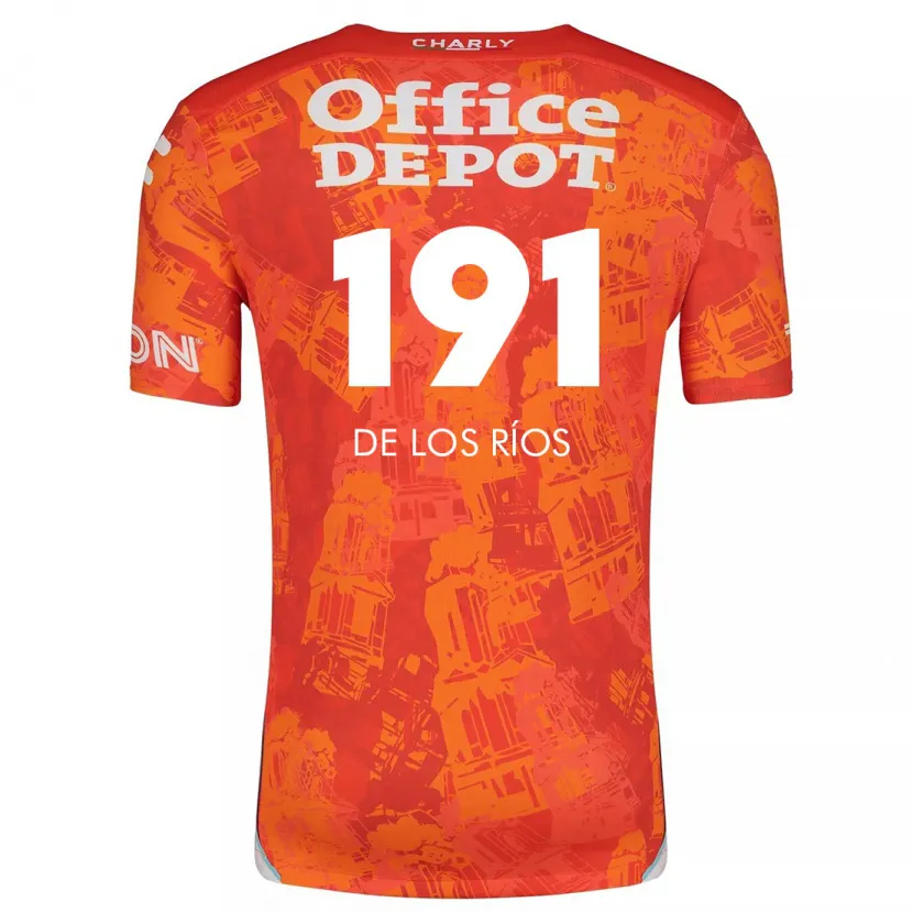 Danxen Enfant Maillot Sergio De Los Ríos #191 Orange White Tenues Extérieur 2024/25 T-Shirt