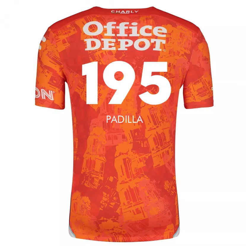 Danxen Enfant Maillot Ángel Padilla #195 Orange White Tenues Extérieur 2024/25 T-Shirt