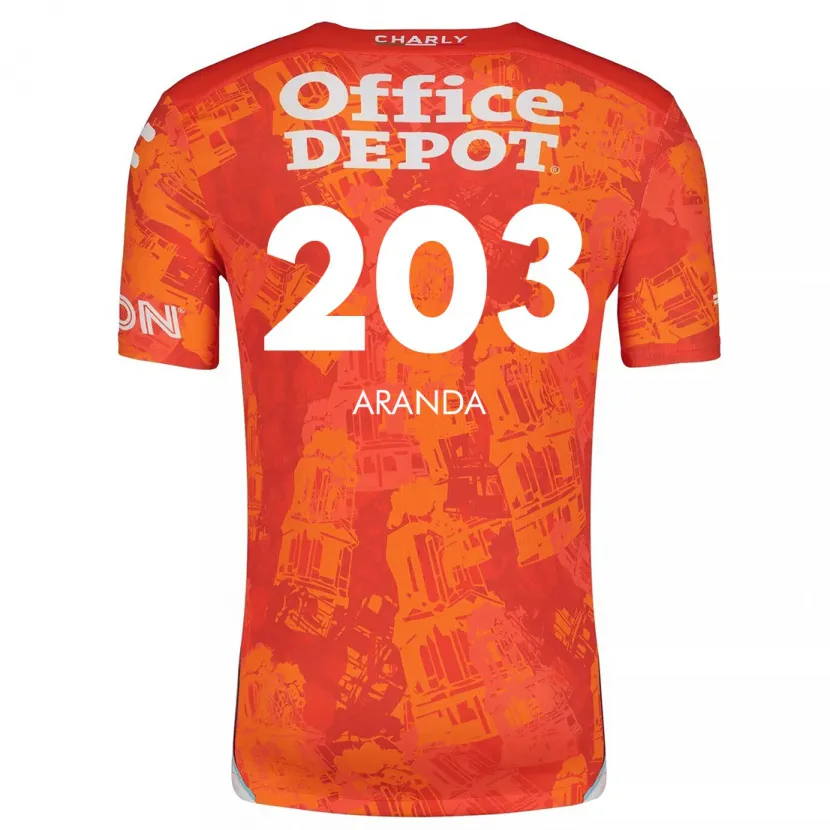 Danxen Enfant Maillot Juan Aranda #203 Orange White Tenues Extérieur 2024/25 T-Shirt