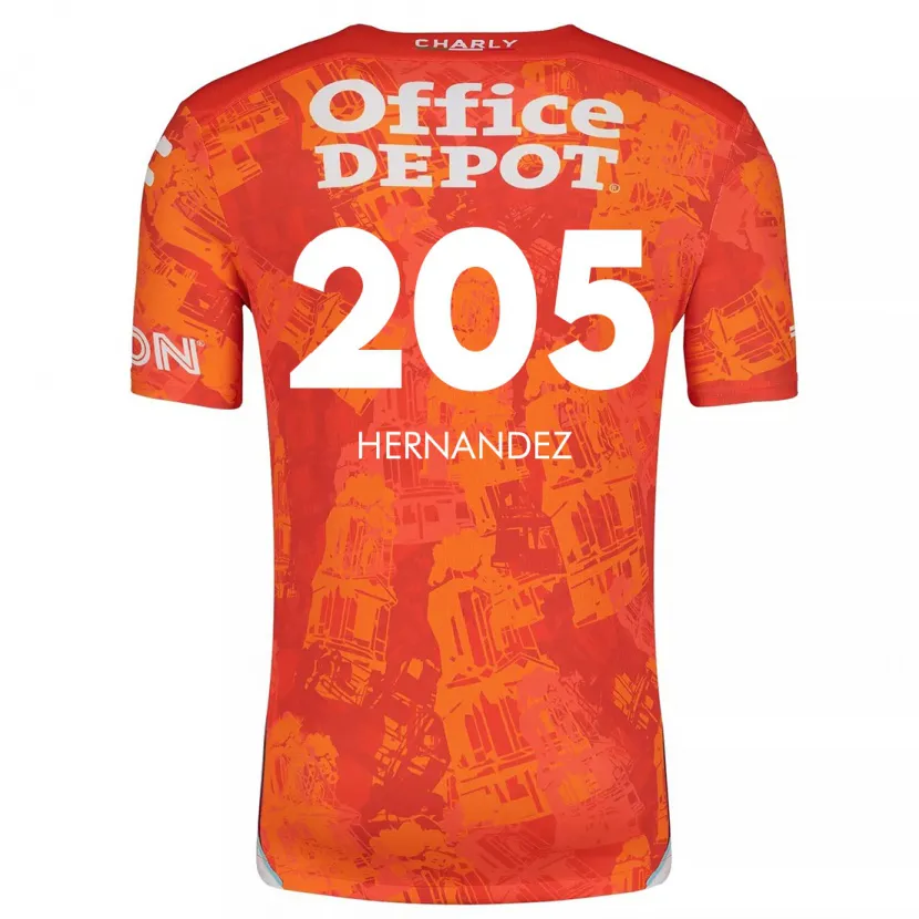 Danxen Enfant Maillot Sergio Hernández #205 Orange White Tenues Extérieur 2024/25 T-Shirt