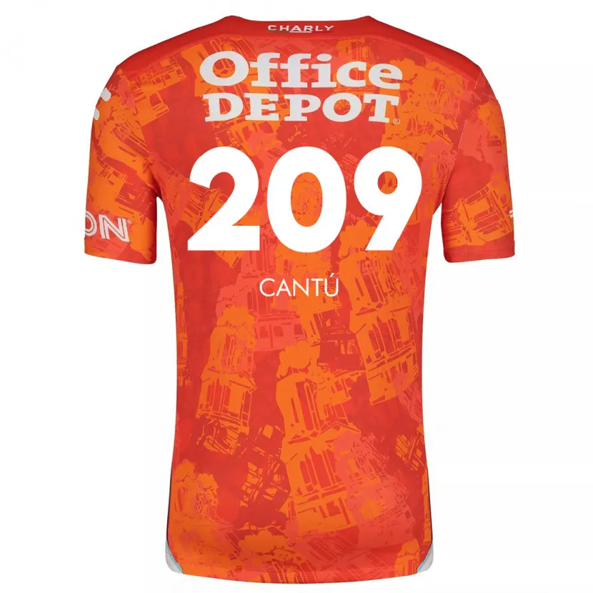 Danxen Enfant Maillot Juan Cantú #209 Orange White Tenues Extérieur 2024/25 T-Shirt