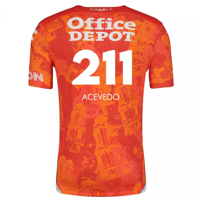 Danxen Enfant Maillot Gerardo Acevedo #211 Orange White Tenues Extérieur 2024/25 T-Shirt