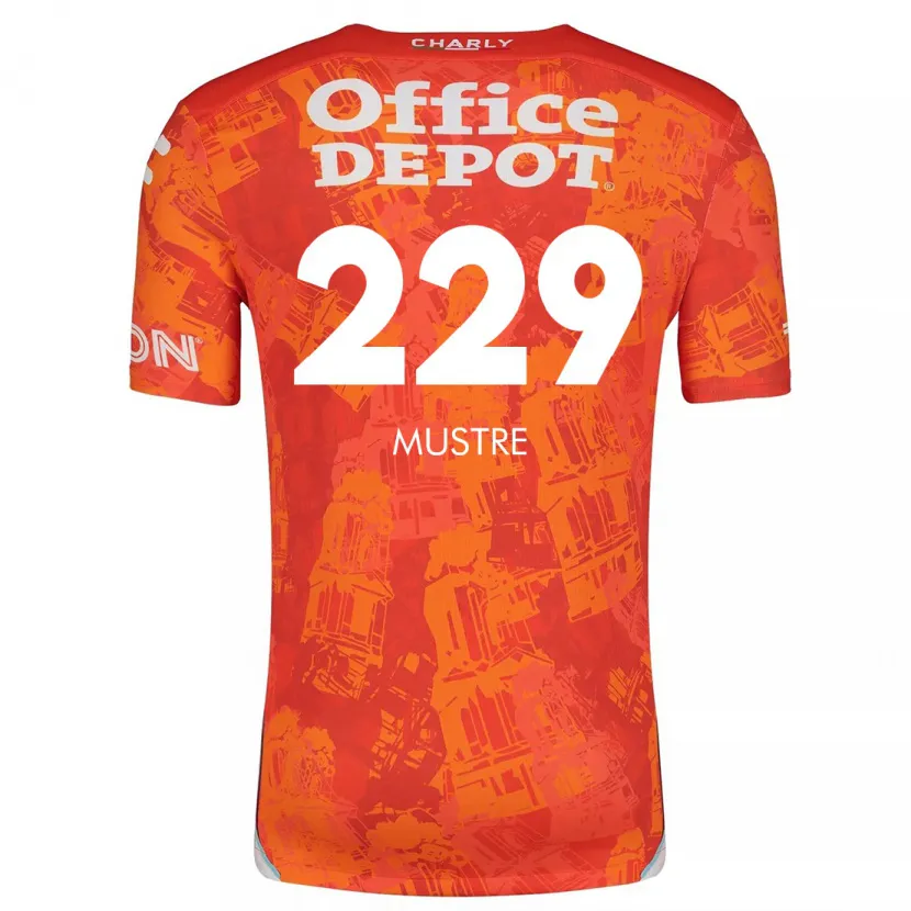 Danxen Enfant Maillot Eduardo Mustre #229 Orange White Tenues Extérieur 2024/25 T-Shirt