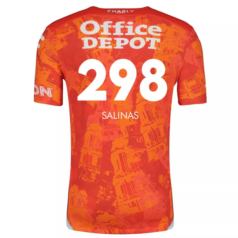 Danxen Enfant Maillot Jesús Salinas #298 Orange White Tenues Extérieur 2024/25 T-Shirt