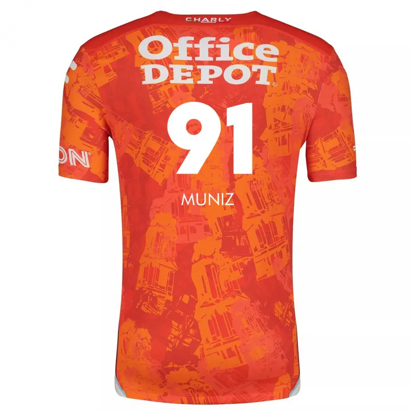 Danxen Enfant Maillot Brandon Muñiz #91 Orange White Tenues Extérieur 2024/25 T-Shirt