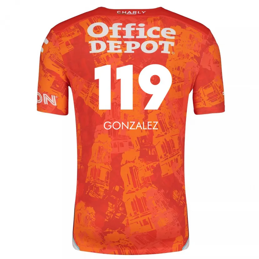 Danxen Enfant Maillot Juan González #119 Orange White Tenues Extérieur 2024/25 T-Shirt