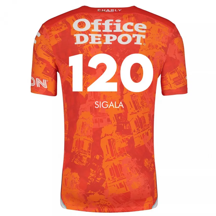 Danxen Enfant Maillot Juan Sigala #120 Orange White Tenues Extérieur 2024/25 T-Shirt