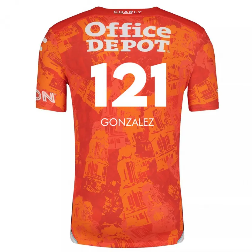 Danxen Enfant Maillot Cristian González #121 Orange White Tenues Extérieur 2024/25 T-Shirt