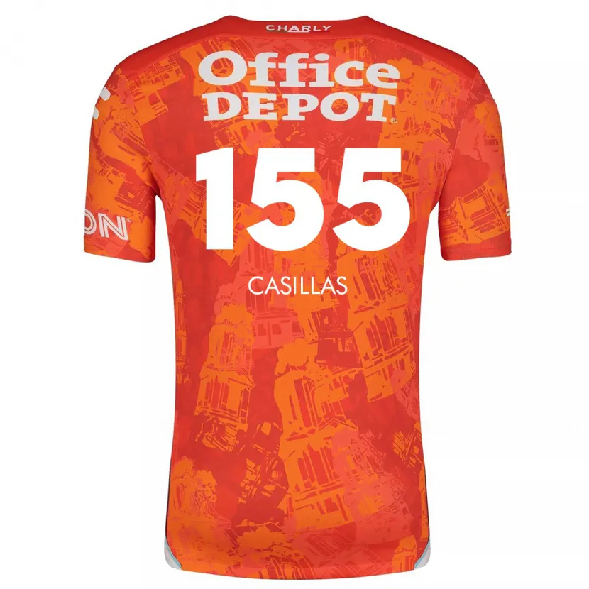 Danxen Enfant Maillot Johan Casillas #155 Orange White Tenues Extérieur 2024/25 T-Shirt