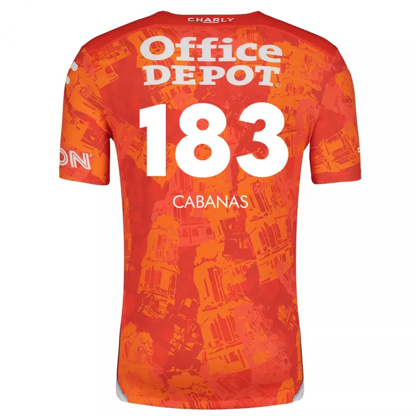 Danxen Enfant Maillot Mauricio Cabañas #183 Orange White Tenues Extérieur 2024/25 T-Shirt