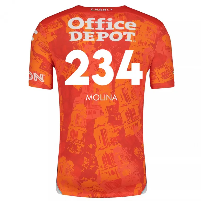 Danxen Enfant Maillot Yoshimar Molina #234 Orange White Tenues Extérieur 2024/25 T-Shirt