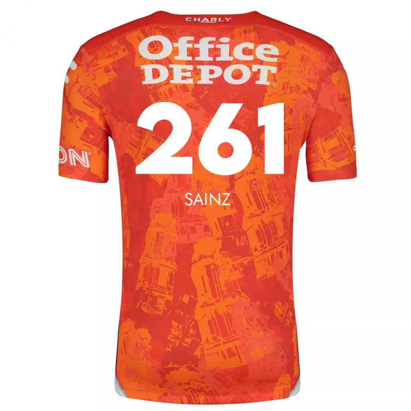 Danxen Enfant Maillot Diego Sáinz #261 Orange White Tenues Extérieur 2024/25 T-Shirt