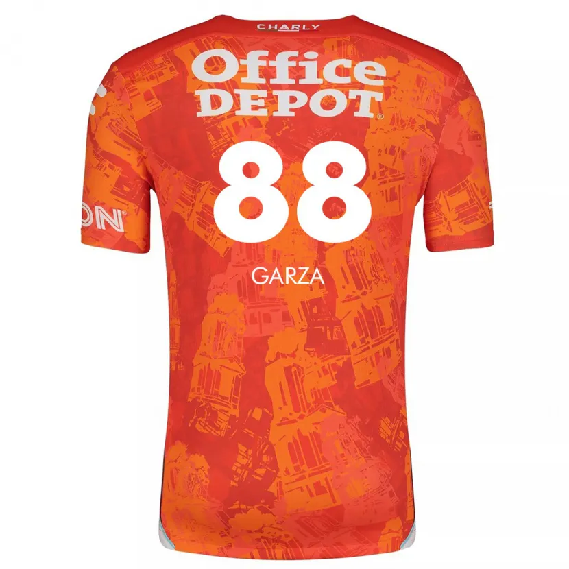 Danxen Enfant Maillot Adrián Garza #88 Orange White Tenues Extérieur 2024/25 T-Shirt