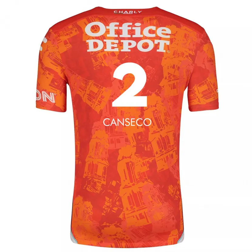 Danxen Enfant Maillot Fernanda Canseco #2 Orange White Tenues Extérieur 2024/25 T-Shirt