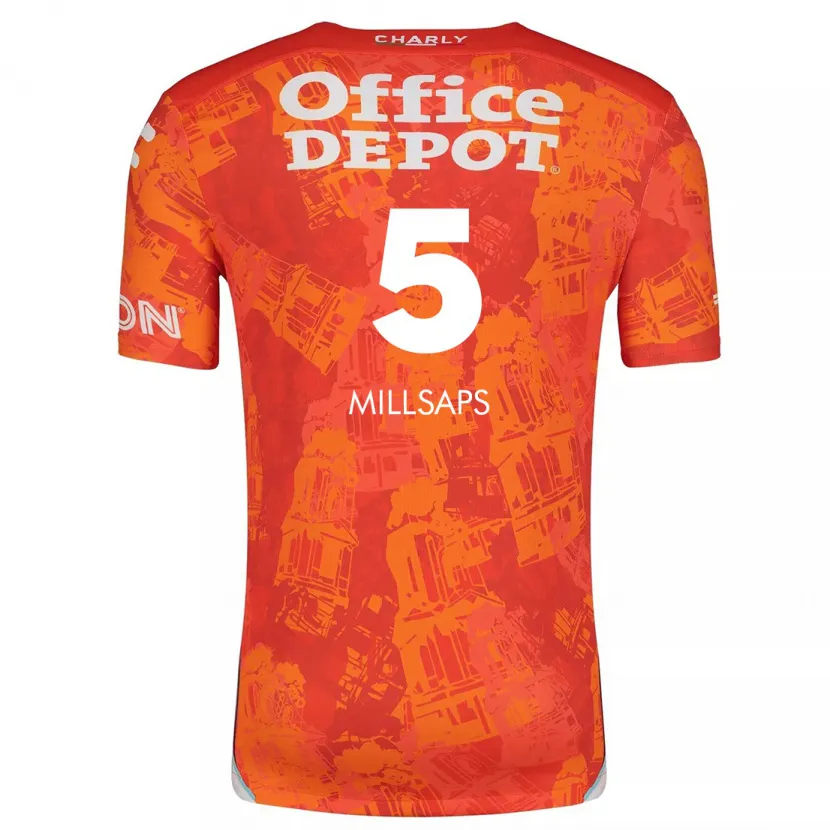 Danxen Enfant Maillot Vanessa Millsaps #5 Orange White Tenues Extérieur 2024/25 T-Shirt