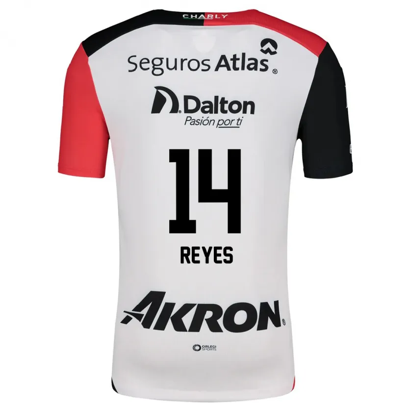 Danxen Enfant Maillot Luis Reyes #14 Blanc Rouge Noir Tenues Extérieur 2024/25 T-Shirt