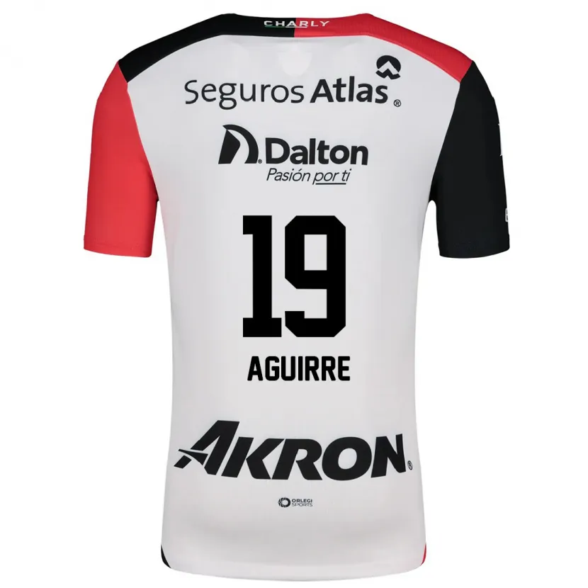 Danxen Enfant Maillot Eduardo Aguirre #19 Blanc Rouge Noir Tenues Extérieur 2024/25 T-Shirt