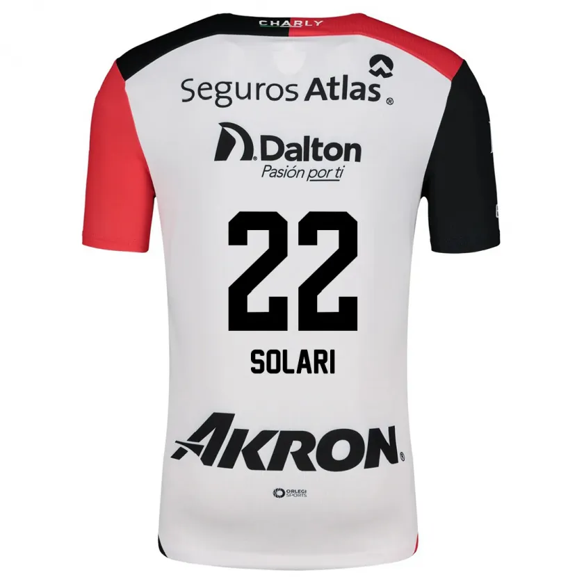 Danxen Enfant Maillot Augusto Solari #22 Blanc Rouge Noir Tenues Extérieur 2024/25 T-Shirt