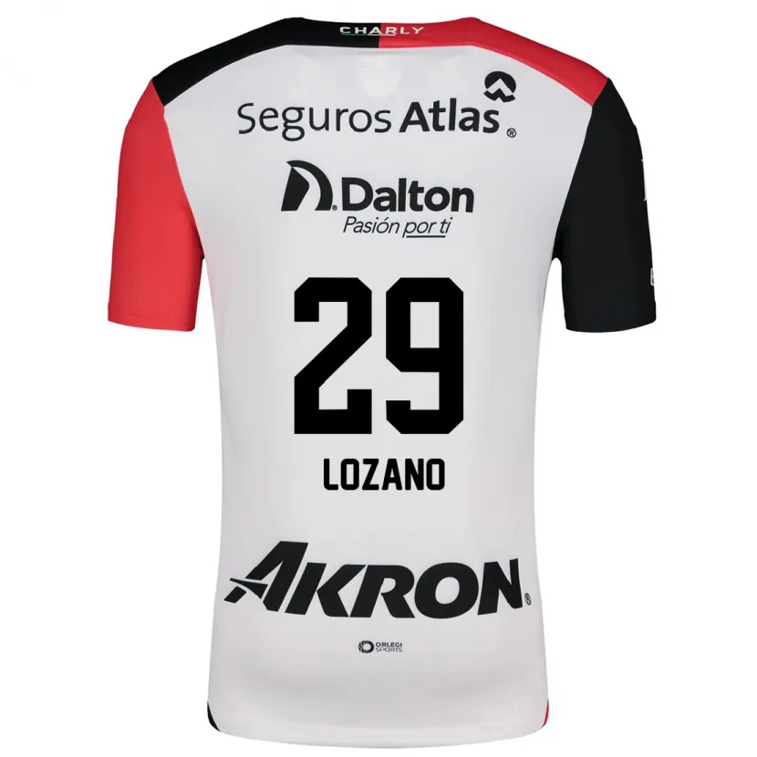 Danxen Enfant Maillot Brian Lozano #29 Blanc Rouge Noir Tenues Extérieur 2024/25 T-Shirt