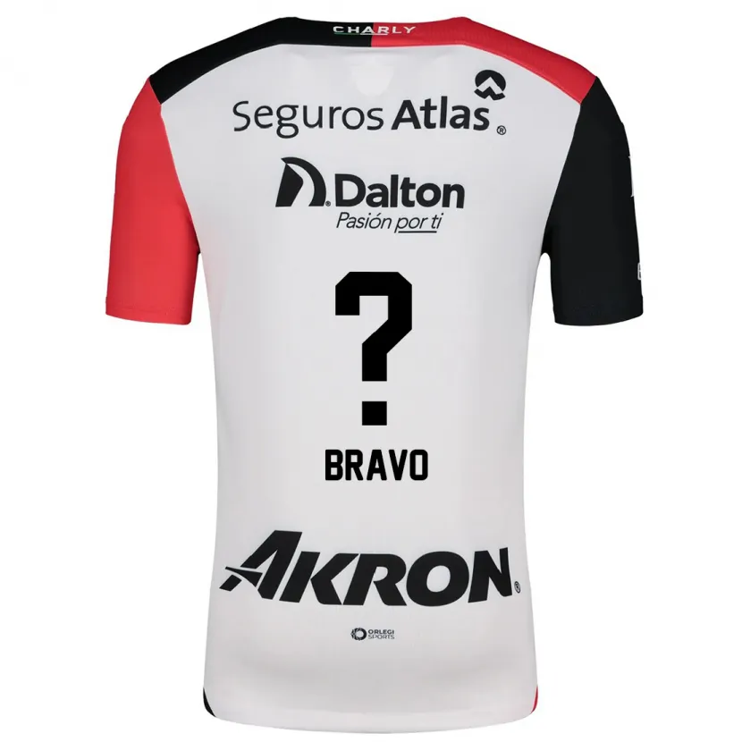 Danxen Enfant Maillot Alejandro Bravo #0 Blanc Rouge Noir Tenues Extérieur 2024/25 T-Shirt