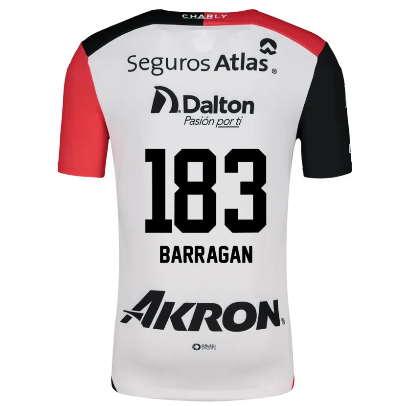 Danxen Enfant Maillot Roberto Barragán #183 Blanc Rouge Noir Tenues Extérieur 2024/25 T-Shirt