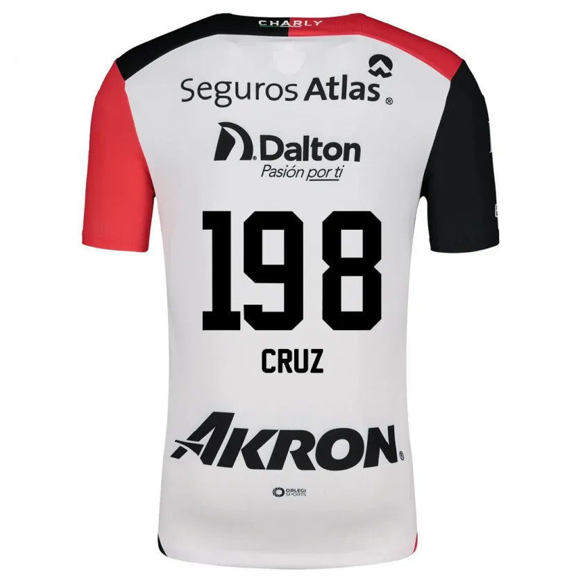 Danxen Enfant Maillot Carlos Cruz #198 Blanc Rouge Noir Tenues Extérieur 2024/25 T-Shirt