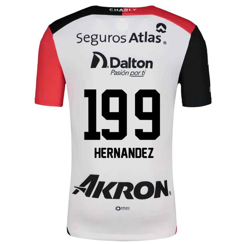 Danxen Enfant Maillot Sergio Hernández #199 Blanc Rouge Noir Tenues Extérieur 2024/25 T-Shirt