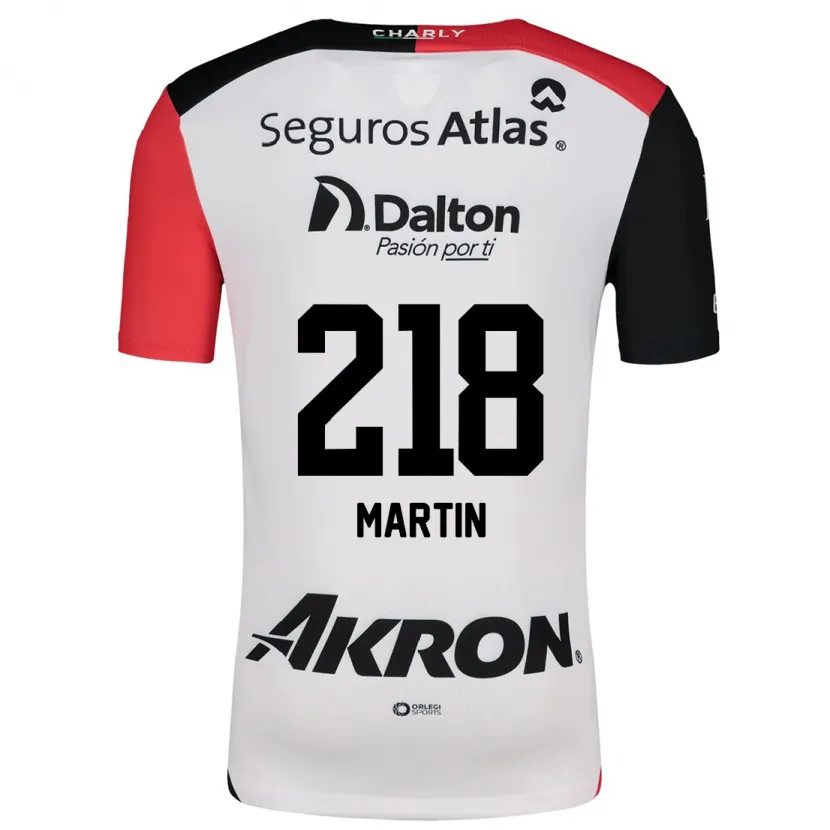 Danxen Enfant Maillot Jorge San Martín #218 Blanc Rouge Noir Tenues Extérieur 2024/25 T-Shirt