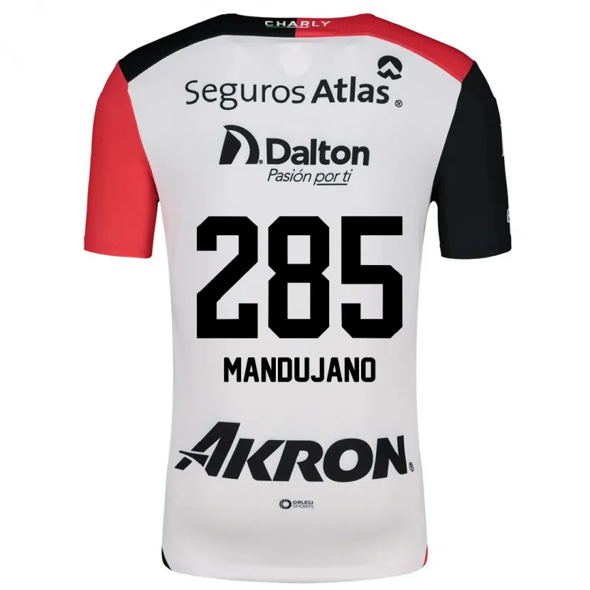 Danxen Enfant Maillot Sebastián Mandujano #285 Blanc Rouge Noir Tenues Extérieur 2024/25 T-Shirt