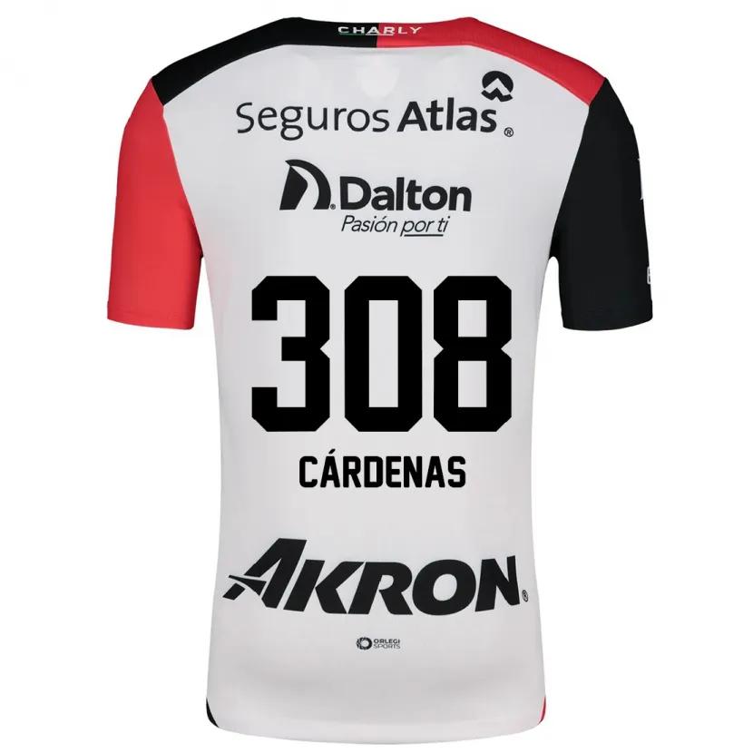 Danxen Enfant Maillot Rodrigo Cárdenas #308 Blanc Rouge Noir Tenues Extérieur 2024/25 T-Shirt