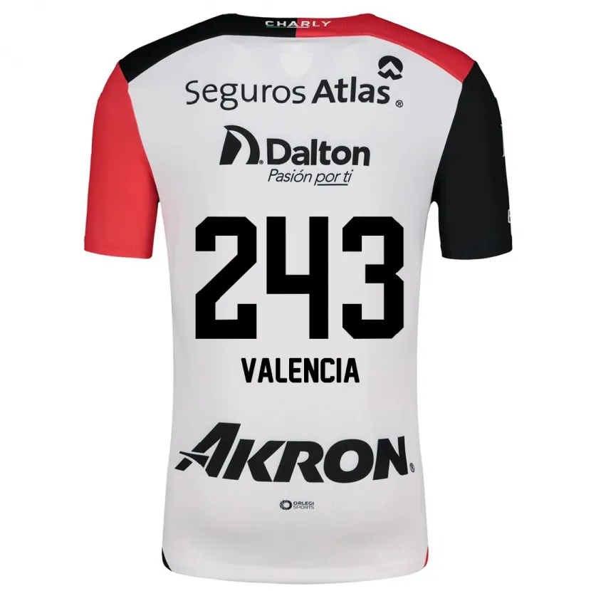 Danxen Enfant Maillot Luis Valencia #243 Blanc Rouge Noir Tenues Extérieur 2024/25 T-Shirt