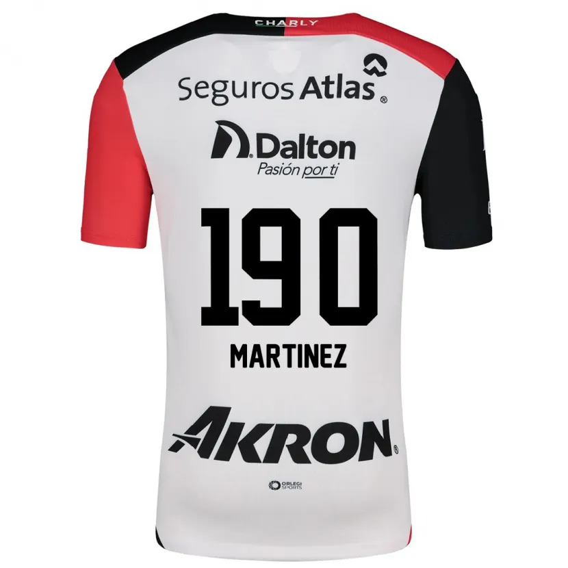 Danxen Enfant Maillot Luis Carlos Martínez #190 Blanc Rouge Noir Tenues Extérieur 2024/25 T-Shirt