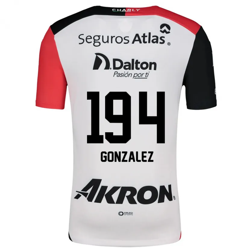 Danxen Enfant Maillot Andrés González #194 Blanc Rouge Noir Tenues Extérieur 2024/25 T-Shirt