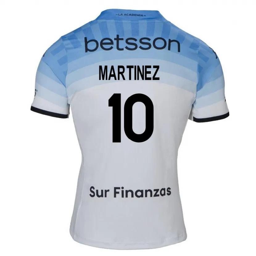 Danxen Enfant Maillot Roger Martínez #10 Blanc Bleu Noir Tenues Extérieur 2024/25 T-Shirt