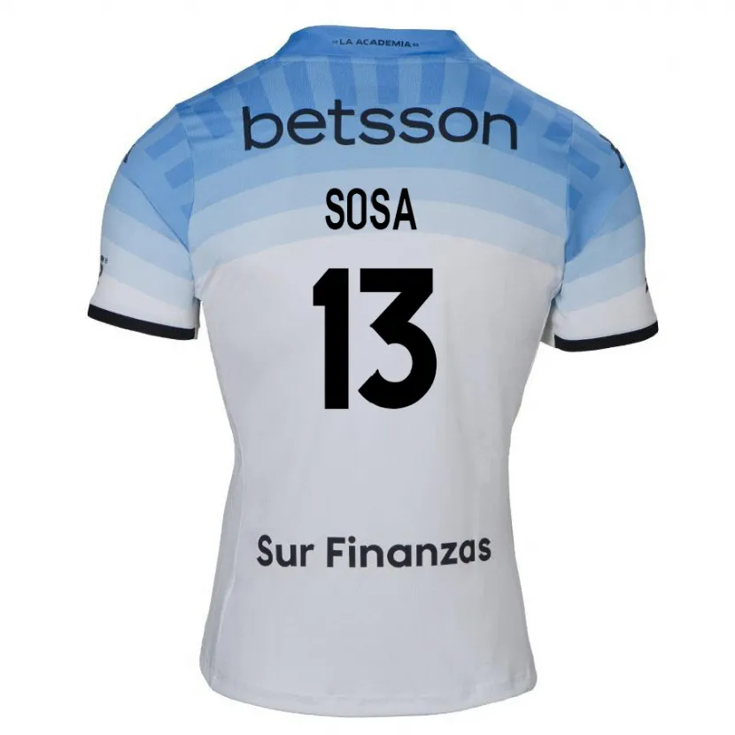 Danxen Enfant Maillot Santiago Sosa #13 Blanc Bleu Noir Tenues Extérieur 2024/25 T-Shirt