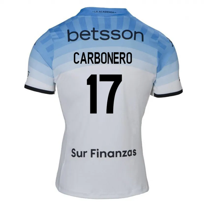 Danxen Enfant Maillot Johan Carbonero #17 Blanc Bleu Noir Tenues Extérieur 2024/25 T-Shirt