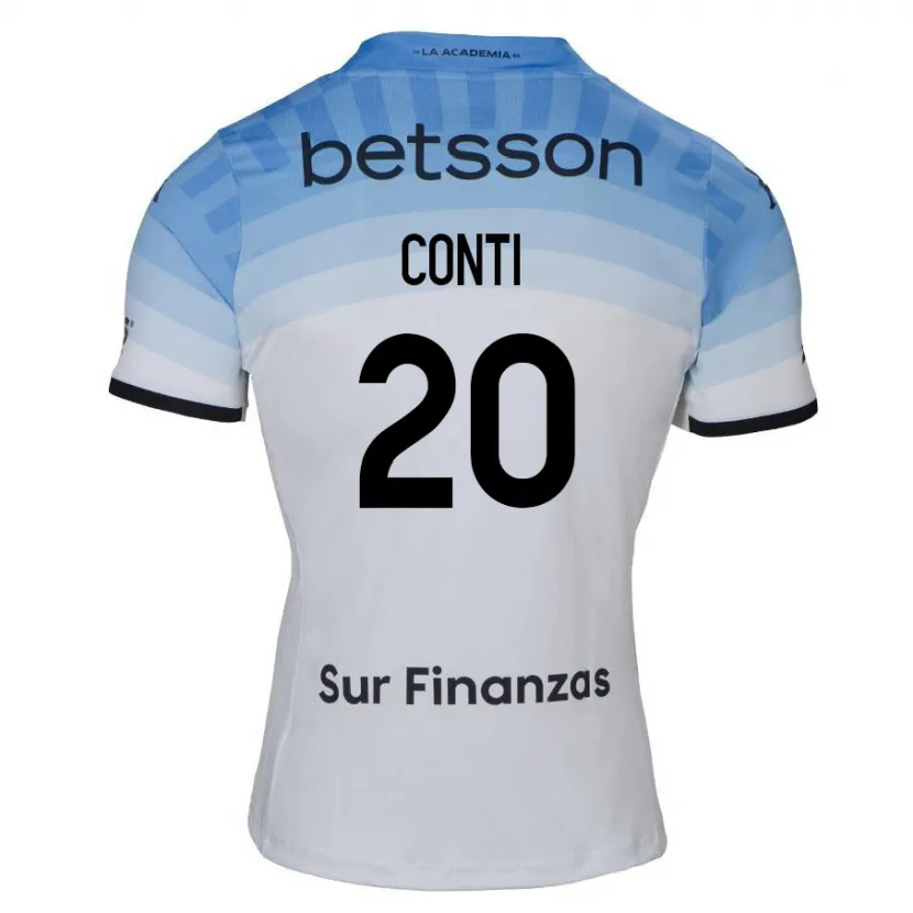 Danxen Enfant Maillot Germán Conti #20 Blanc Bleu Noir Tenues Extérieur 2024/25 T-Shirt