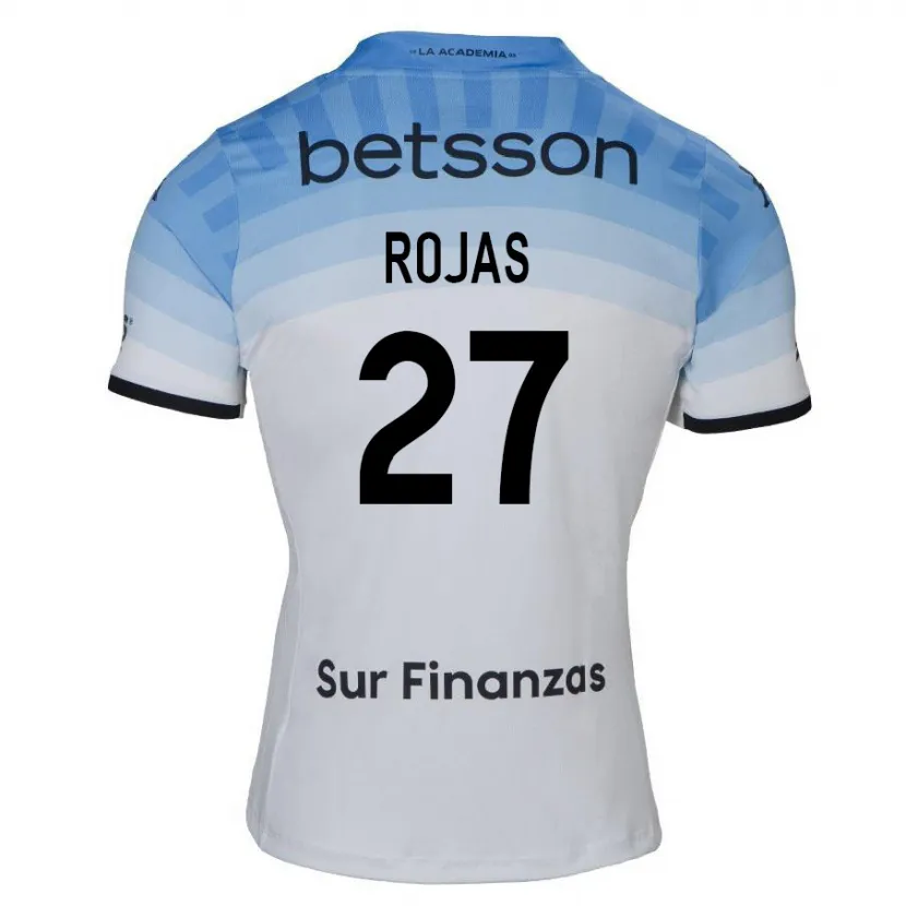 Danxen Enfant Maillot Gabriel Rojas #27 Blanc Bleu Noir Tenues Extérieur 2024/25 T-Shirt