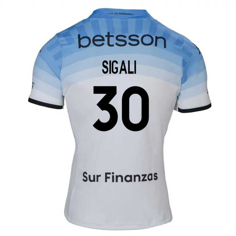 Danxen Enfant Maillot Leonardo Sigali #30 Blanc Bleu Noir Tenues Extérieur 2024/25 T-Shirt