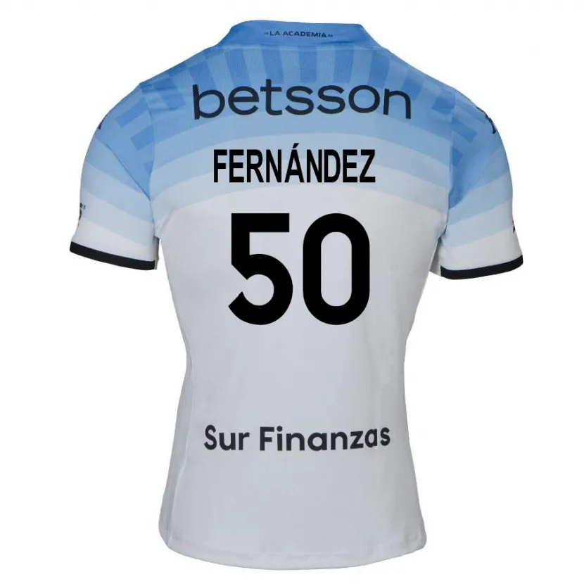 Danxen Enfant Maillot Román Fernández #50 Blanc Bleu Noir Tenues Extérieur 2024/25 T-Shirt