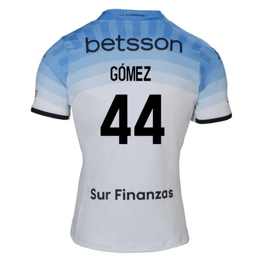 Danxen Enfant Maillot Francisco Gómez #44 Blanc Bleu Noir Tenues Extérieur 2024/25 T-Shirt