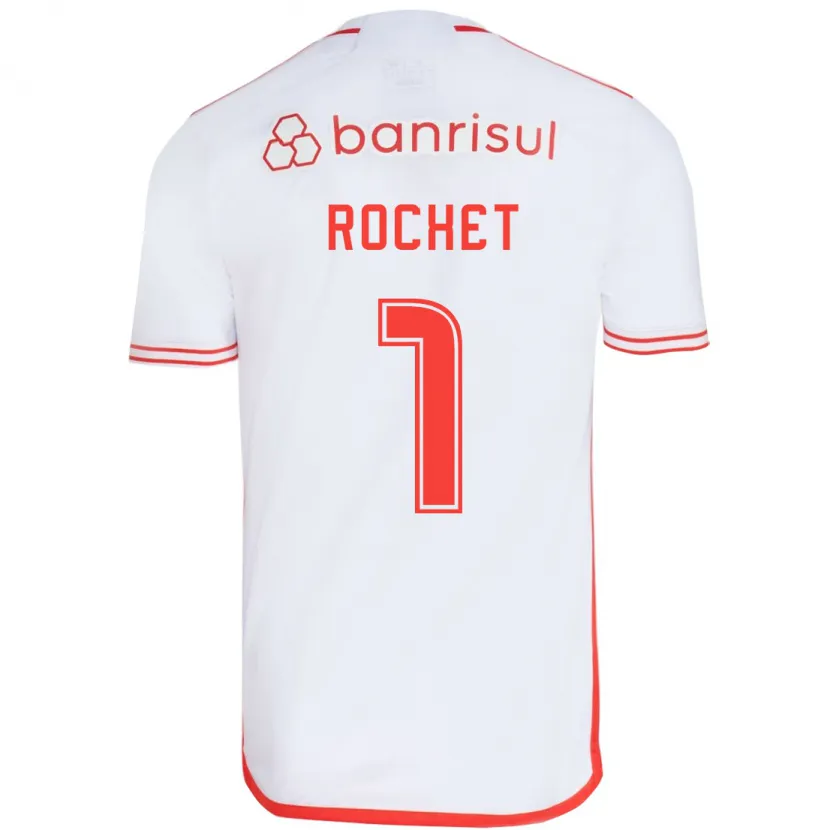 Danxen Enfant Maillot Sergio Rochet #1 Blanc Rouge Tenues Extérieur 2024/25 T-Shirt