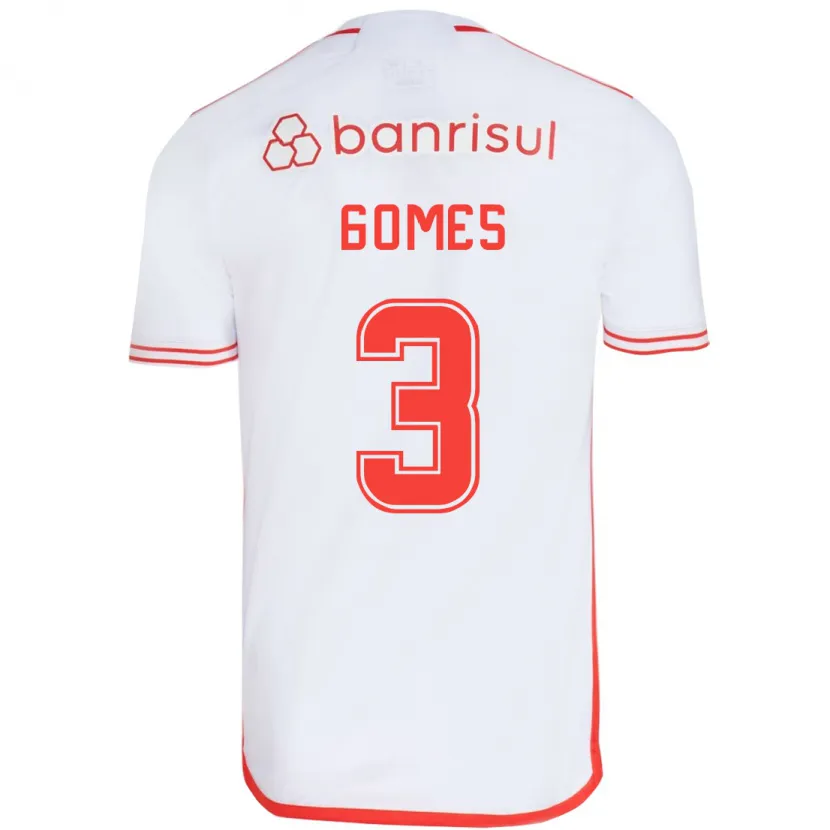 Danxen Enfant Maillot Igor Gomes #3 Blanc Rouge Tenues Extérieur 2024/25 T-Shirt