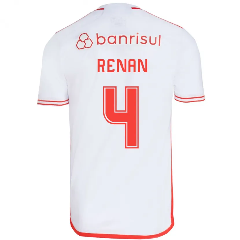 Danxen Enfant Maillot Robert Renan #4 Blanc Rouge Tenues Extérieur 2024/25 T-Shirt