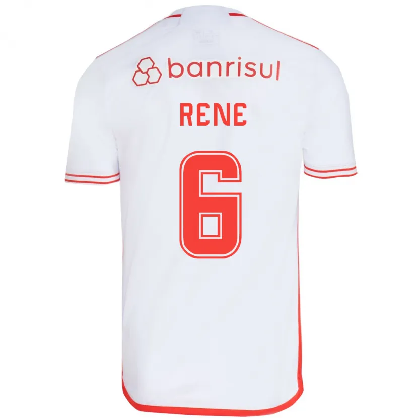 Danxen Enfant Maillot Renê #6 Blanc Rouge Tenues Extérieur 2024/25 T-Shirt