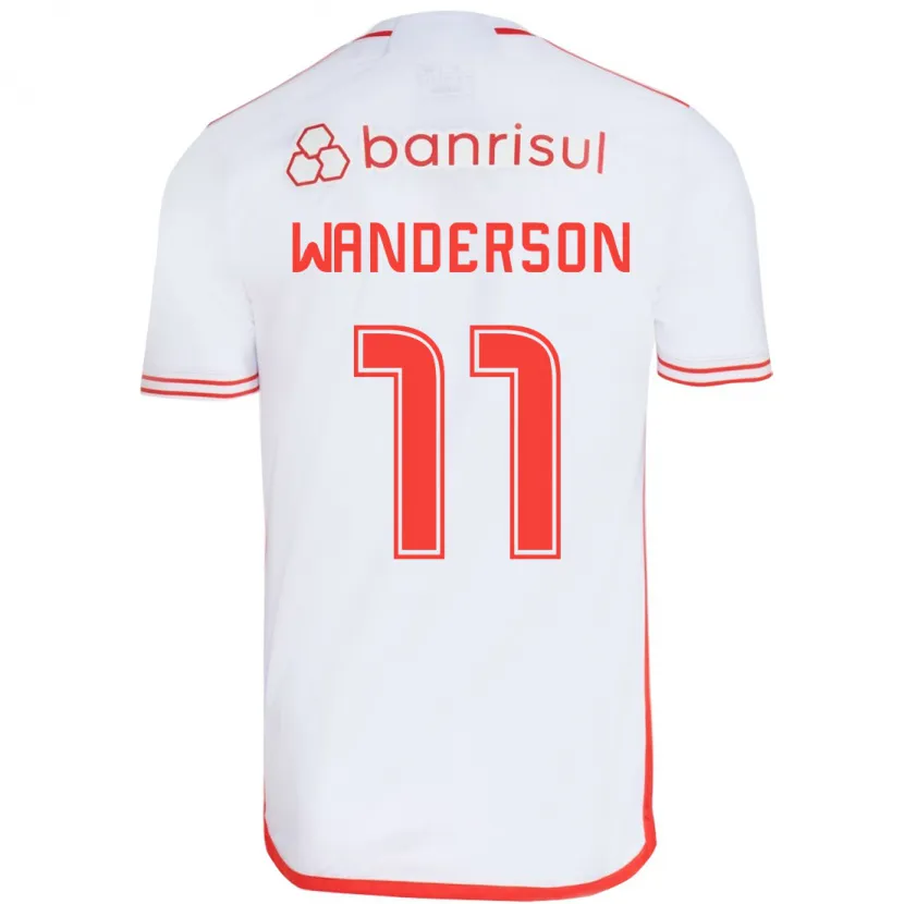 Danxen Enfant Maillot Wanderson #11 Blanc Rouge Tenues Extérieur 2024/25 T-Shirt