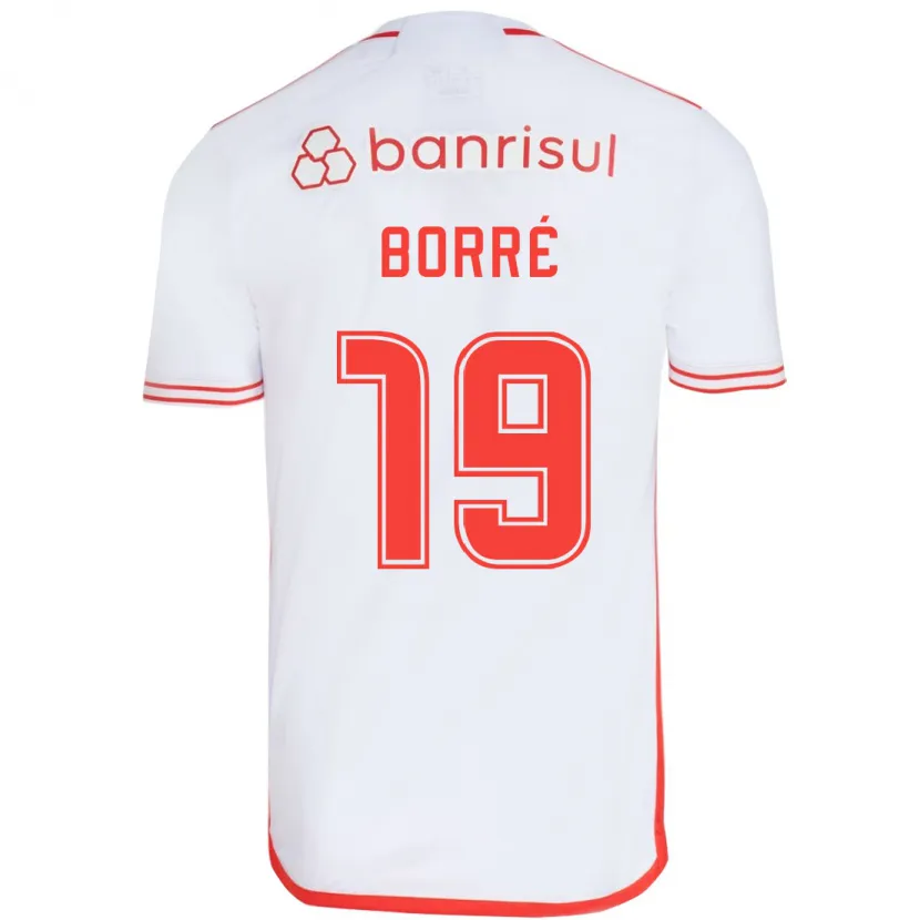 Danxen Enfant Maillot Rafael Borré #19 Blanc Rouge Tenues Extérieur 2024/25 T-Shirt