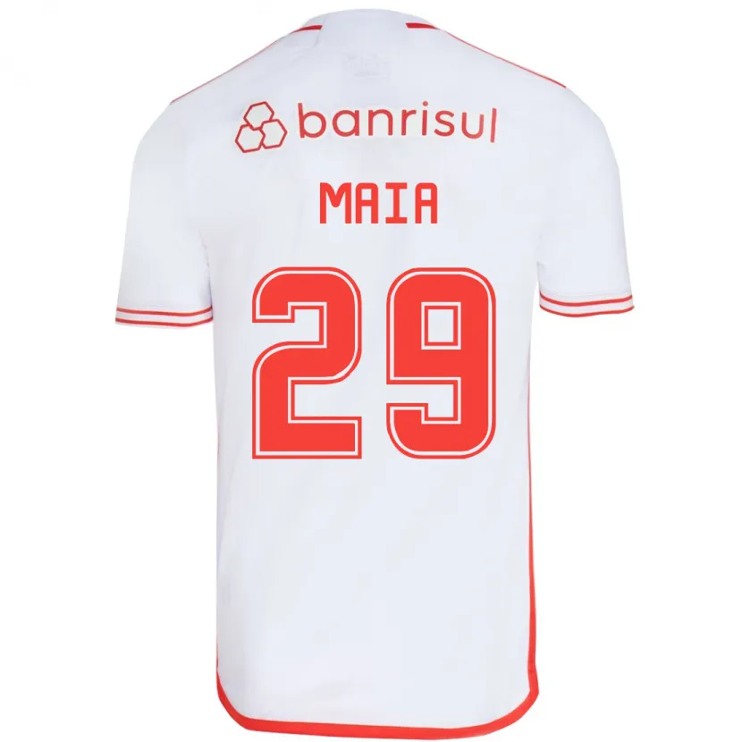 Danxen Enfant Maillot Thiago Maia #29 Blanc Rouge Tenues Extérieur 2024/25 T-Shirt