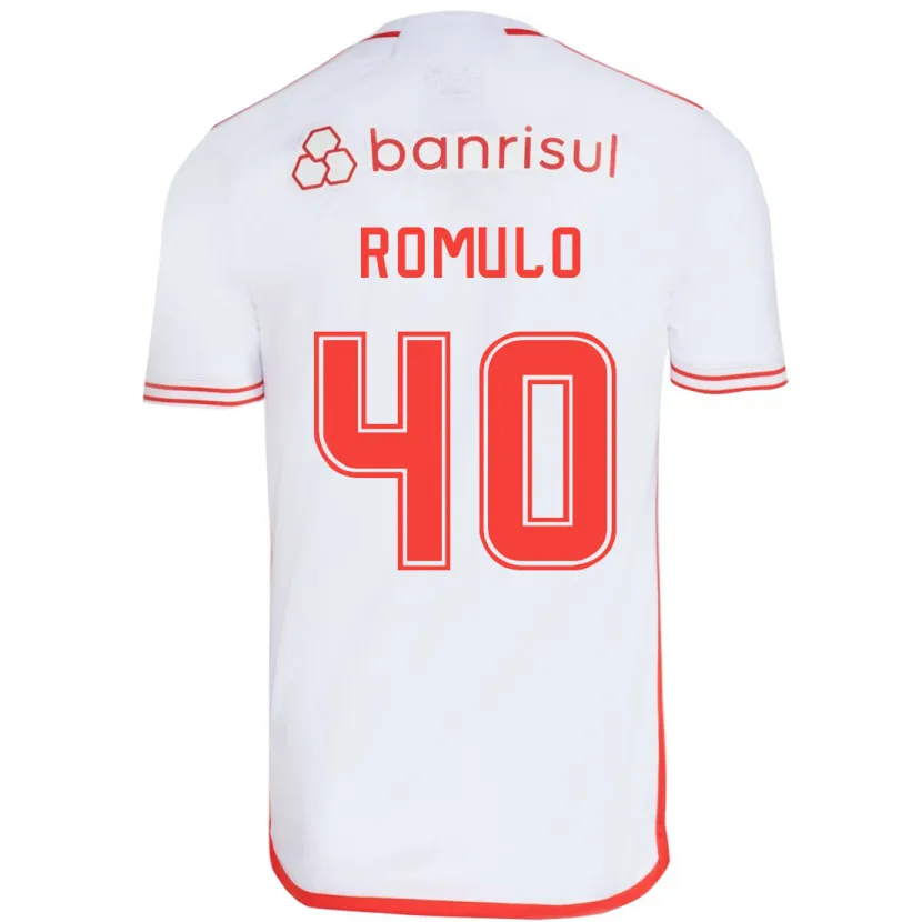 Danxen Enfant Maillot Rômulo #40 Blanc Rouge Tenues Extérieur 2024/25 T-Shirt